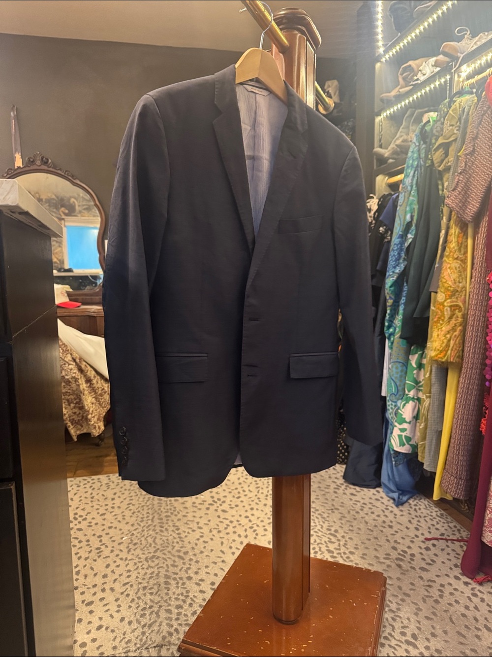 Brooks Brothers Navy Blue Single-Breasted Suit- Milano Red Fleece Fit